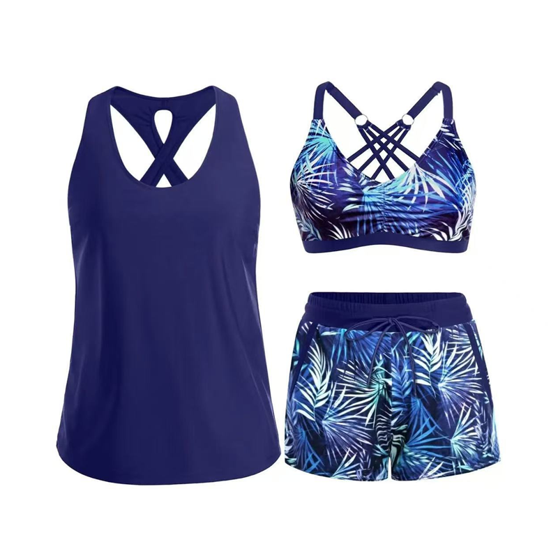 🔥2026 Hot Sale 50% OFF✨⚡ 50K+ SOLD! 🎁Women's 3-Piece Swimsuit Tankini Set with Shorts
