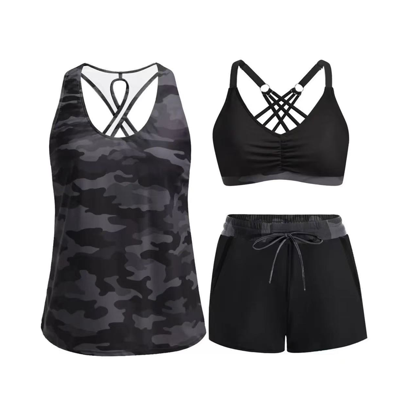 🔥2026 Hot Sale 50% OFF✨⚡ 50K+ SOLD! 🎁Women's 3-Piece Swimsuit Tankini Set with Shorts