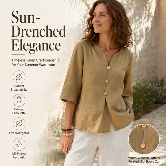 Women's Casual V-Neck Button-Up Top