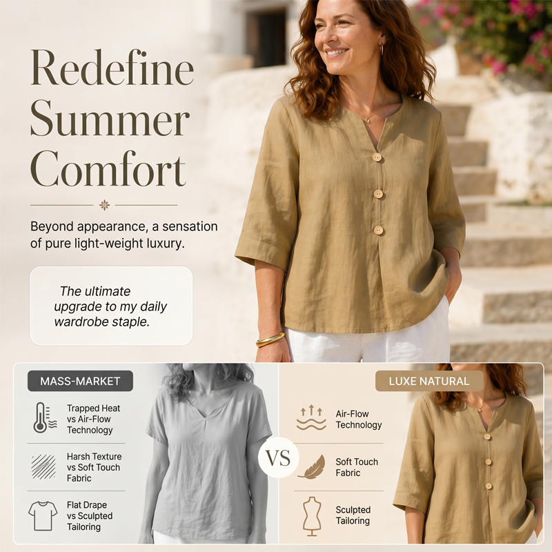Women's Casual V-Neck Button-Up Top