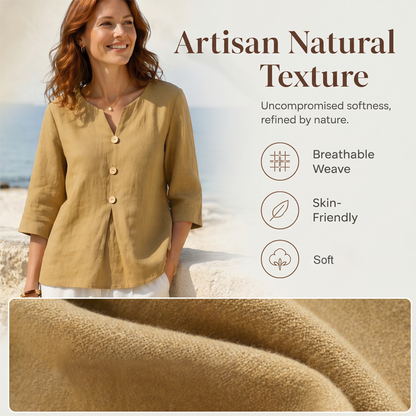 Women's Casual V-Neck Button-Up Top