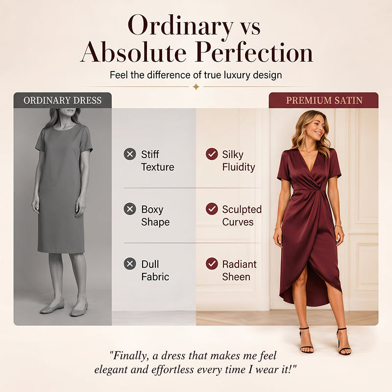 Women's Short Sleeve V-Neck Asymmetrical Wrap Dress