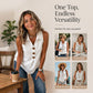 Women's Summer Sleeveless Button Up Top
