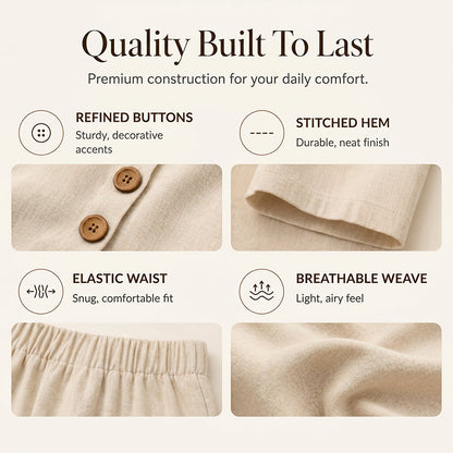 Soft Fabric Wide-Leg Trousers Two-Piece Set