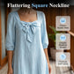 ⌛Limited-Time Offer-Casual Solid Color Midi Dress with Elegant Bowknot and Square Neck