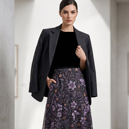 Women's High-Waisted Mesh A-Line Skirt