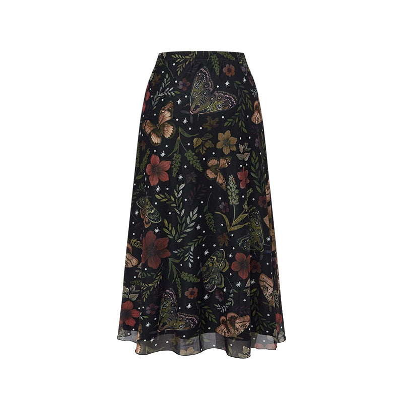 Women's High-Waisted Mesh A-Line Skirt
