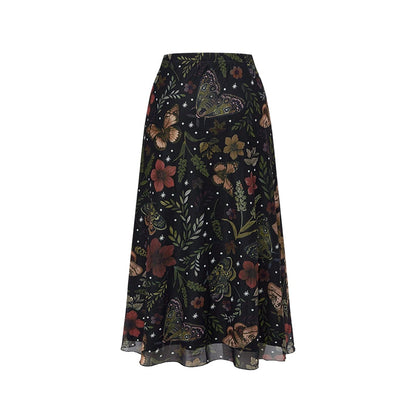 Women's High-Waisted Mesh A-Line Skirt