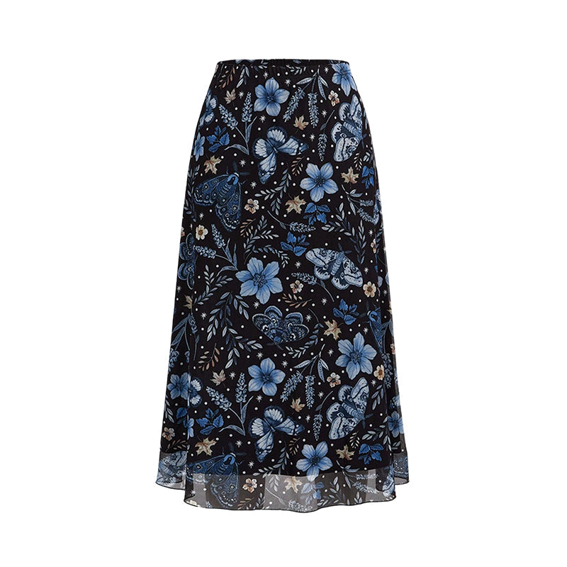 Women's High-Waisted Mesh A-Line Skirt