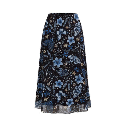Women's High-Waisted Mesh A-Line Skirt