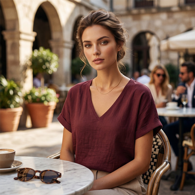 Women's Summer V-Neck T-Shirt