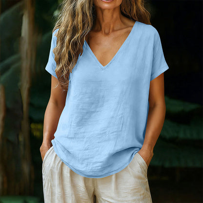 Women's Summer V-Neck T-Shirt