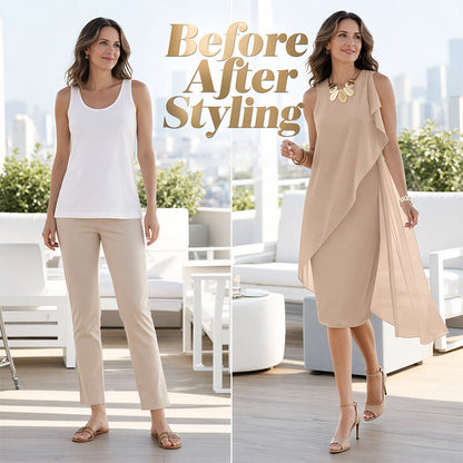Women's Sleeveless Round Neck Irregular Hem Dress