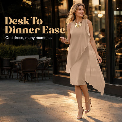 Women's Sleeveless Round Neck Irregular Hem Dress