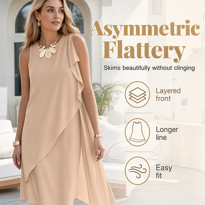 Women's Sleeveless Round Neck Irregular Hem Dress