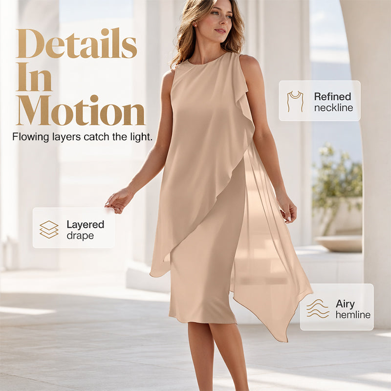 Women's Sleeveless Round Neck Irregular Hem Dress