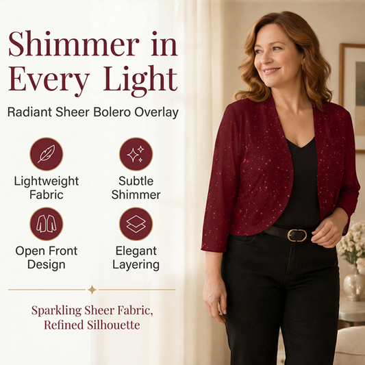 Women's Shimmer Mesh Open-Front Cardigan