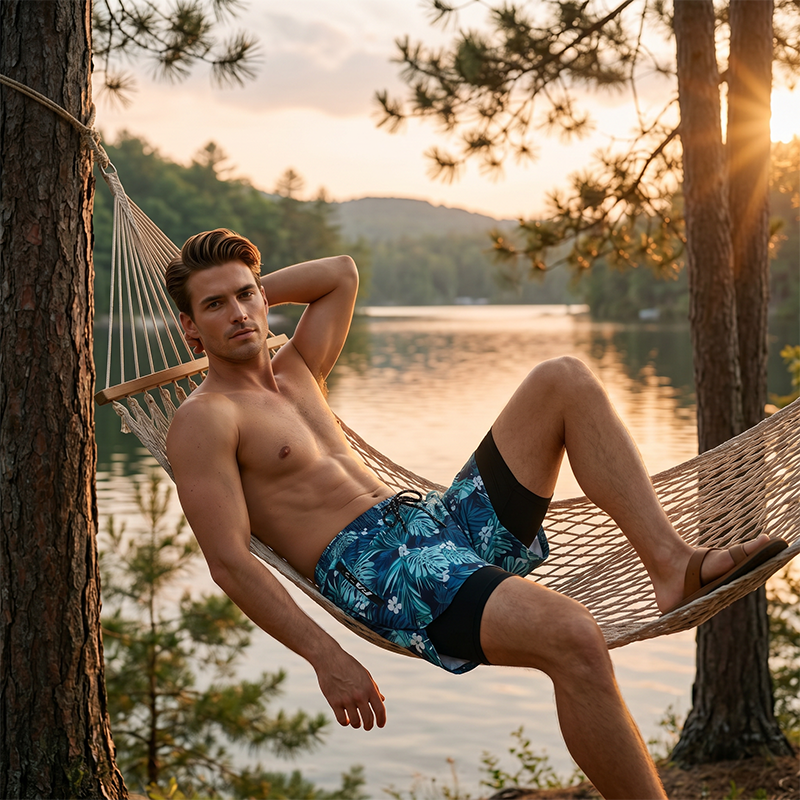 🌊Summer Specials🩳Men's Double-Layer Quick-Dry Swim Trunks