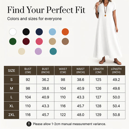 ⌛Limited-Time Offer-Women's Short Sleeve V-Neck Maxi Dress