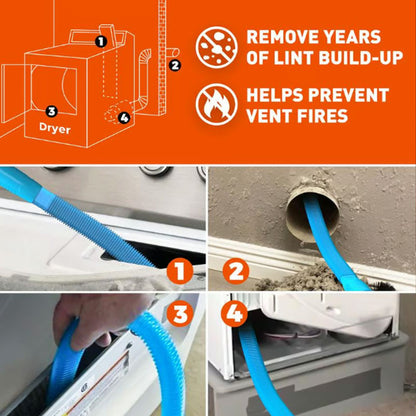 ⏰Limited Time Sales - save 49% OFF🧹 Tumble Dryer Vent Cleaner Kit – 2-Piece Lint Removal Brush & Vacuum Attachment 🌬️
