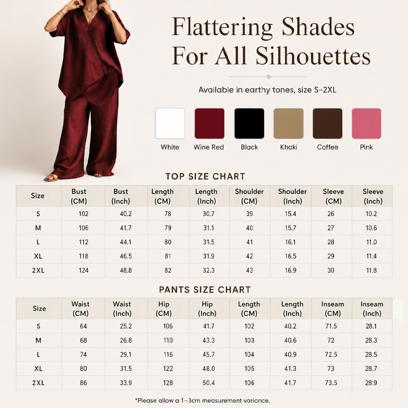 Women's Asymmetrical Top & Wide-Leg Pants Set