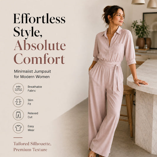 Women's Half Sleeve Wide-Leg Jumpsuit