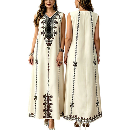 Flattering V-Neck Shape Flowing Dress
