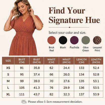 Women's Summer V-Neck Side Slit Maxi Dress