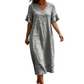 Women's V-Neck Tassel Loose-Fit Midi Dress