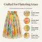 ⌛Limited-Time Offer-Women's Watercolor Floral Print Tulle Midi Skirt