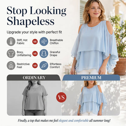 ⌛Limited-Time Offer-Women's Summer Cold Shoulder Ruffle Top