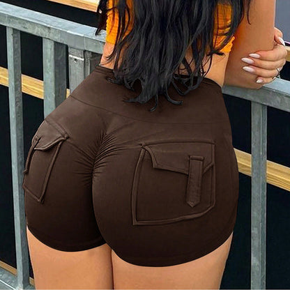 Women Scrunch Butt Athletic Shorts Gym Yoga Cargo Pants