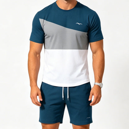 Men Color-Block T-Shirt and Shorts Set