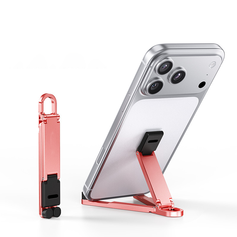 Mini Aluminum Phone Stand Keychain Foldable Desktop Holder