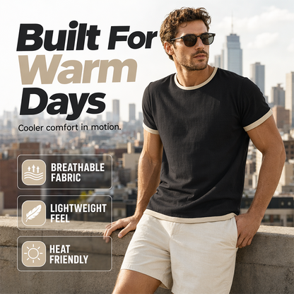 Men's Contrast Trim Crew Neck Tee