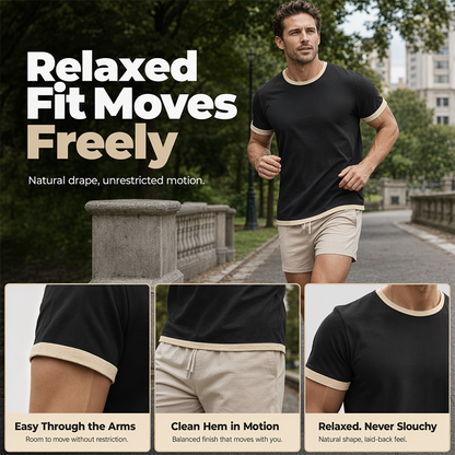 Men's Contrast Trim Crew Neck Tee