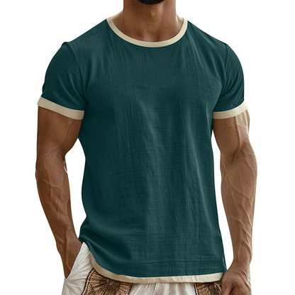 Men's Contrast Trim Crew Neck Tee