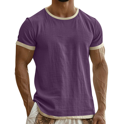 Men's Contrast Trim Crew Neck Tee