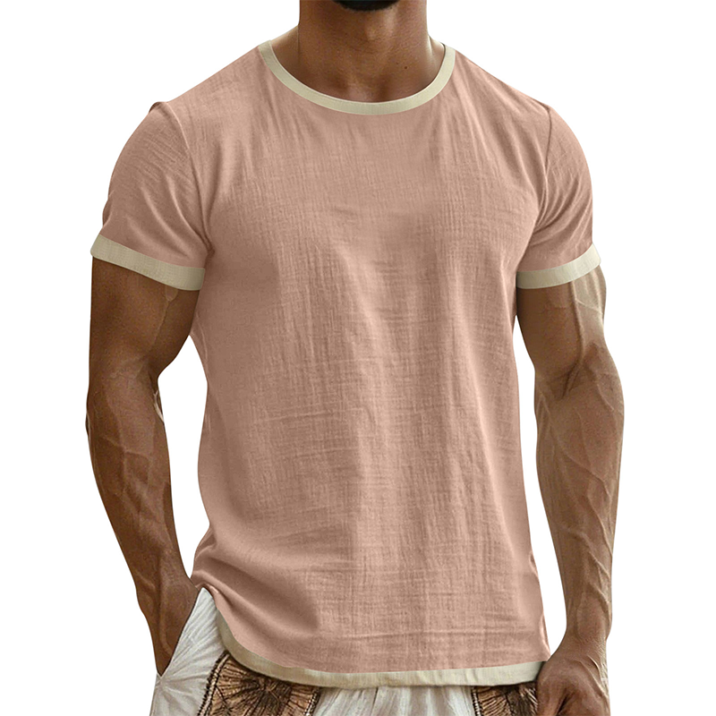 Men's Contrast Trim Crew Neck Tee