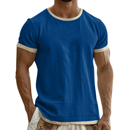 Men's Contrast Trim Crew Neck Tee
