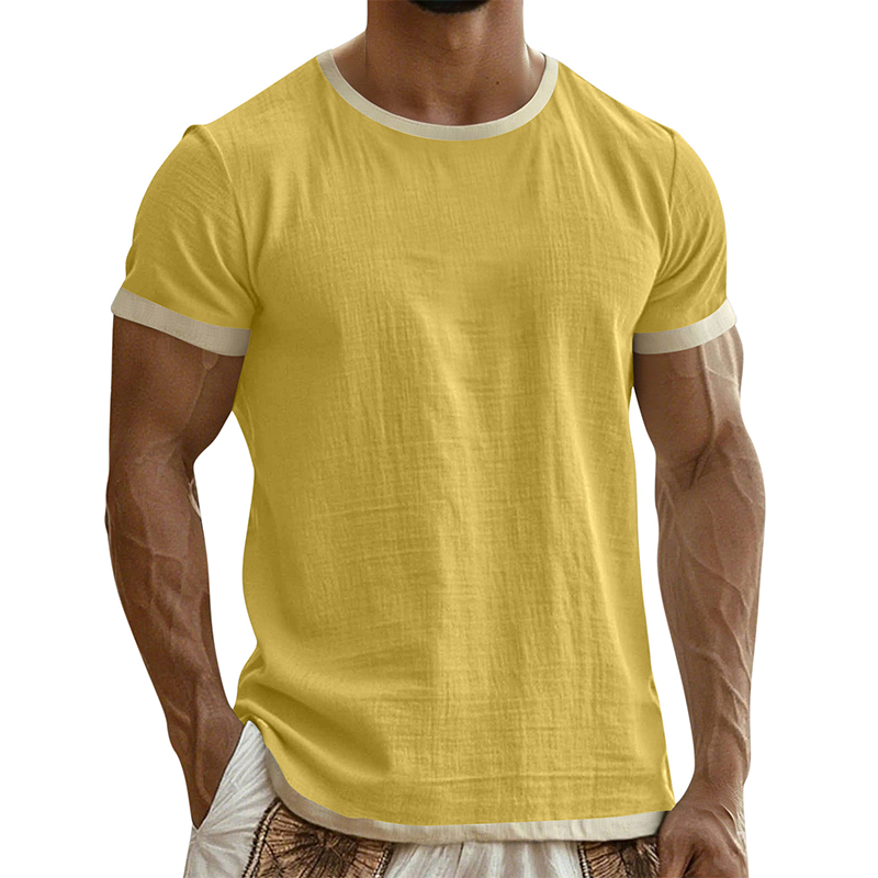 Men's Contrast Trim Crew Neck Tee