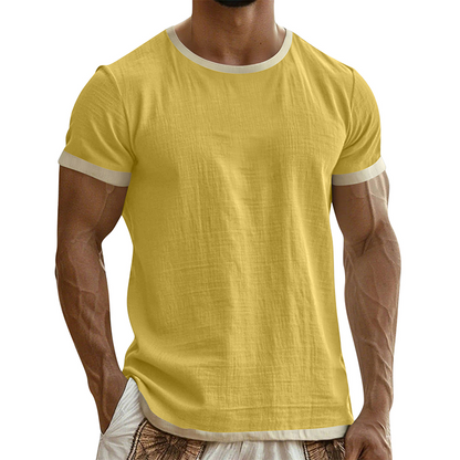 Men's Contrast Trim Crew Neck Tee
