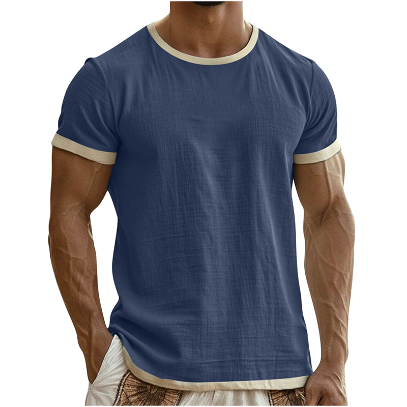 Men's Contrast Trim Crew Neck Tee