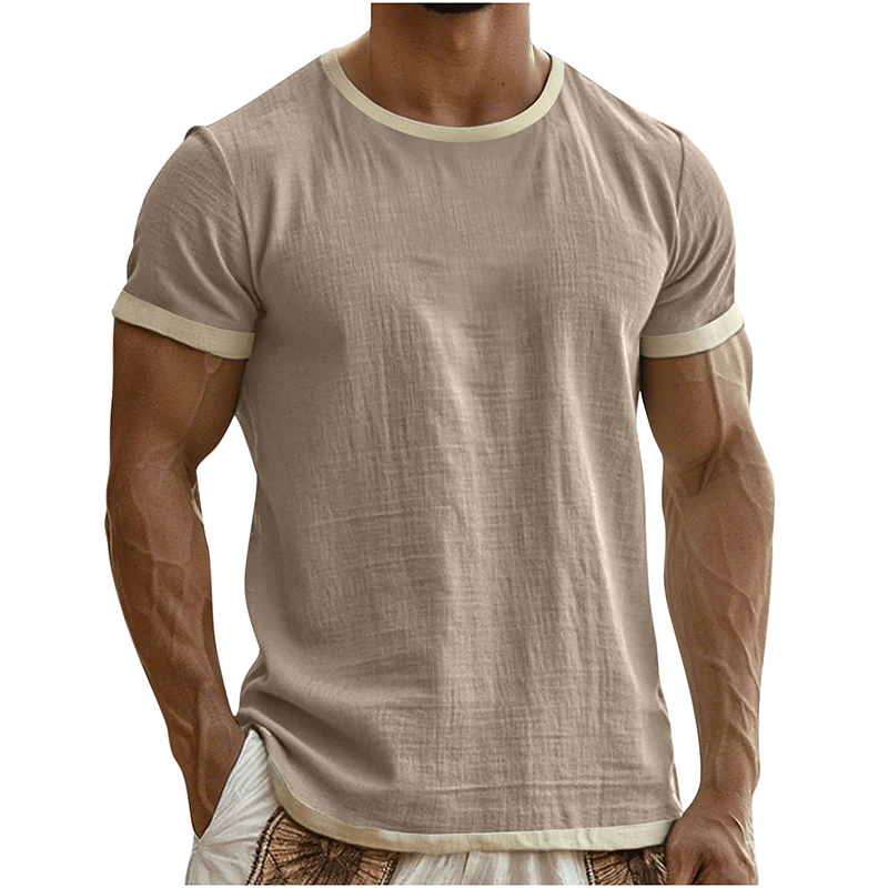 Men's Contrast Trim Crew Neck Tee