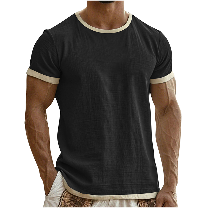 Men's Contrast Trim Crew Neck Tee