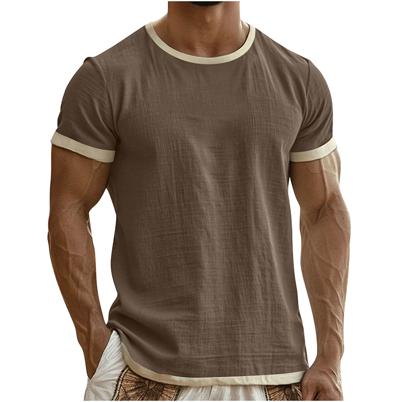 Men's Contrast Trim Crew Neck Tee