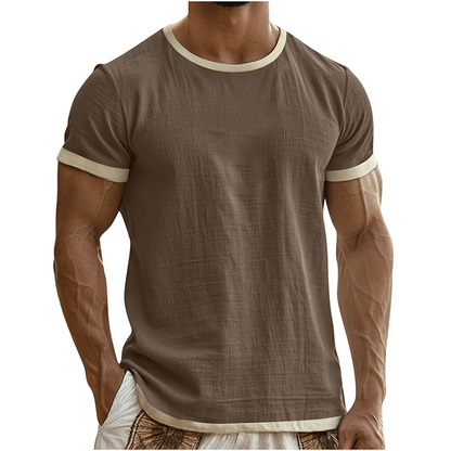 Men's Contrast Trim Crew Neck Tee