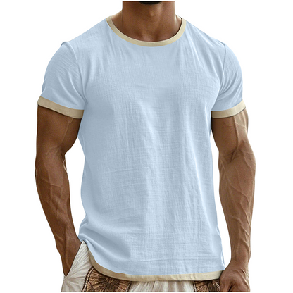 Men's Contrast Trim Crew Neck Tee
