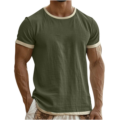 Men's Contrast Trim Crew Neck Tee