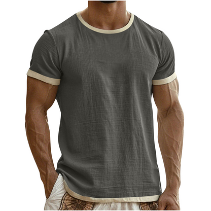 Men's Contrast Trim Crew Neck Tee